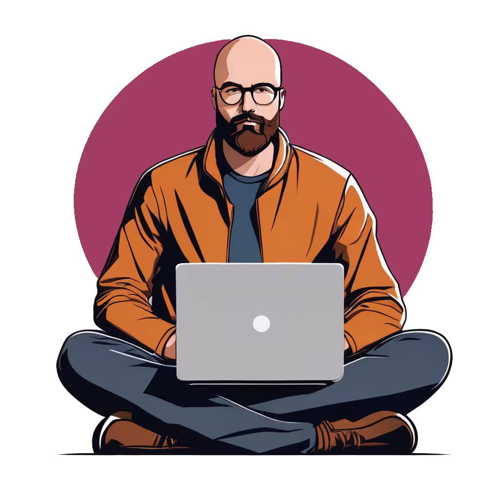 man sitting on ground illustration